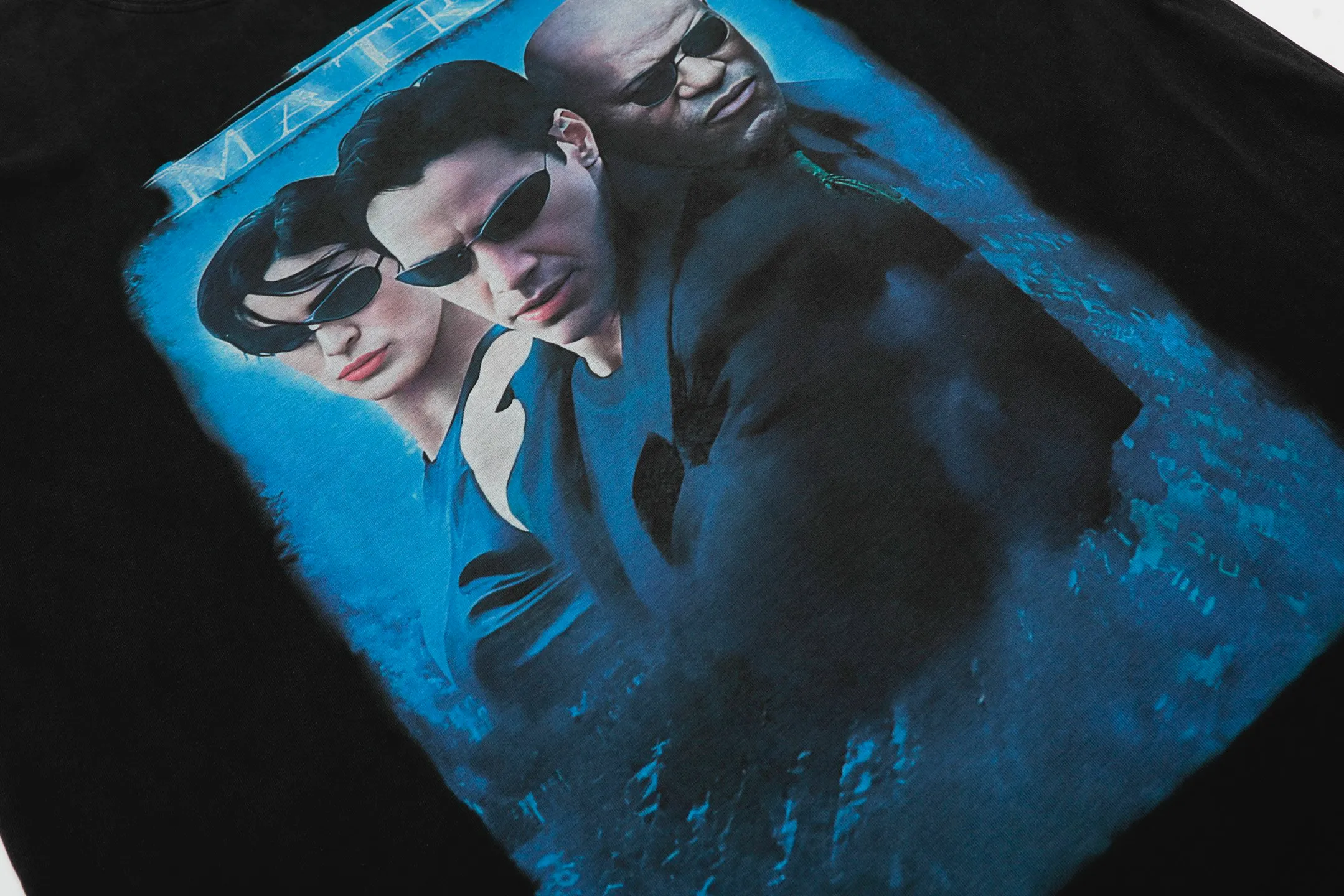VT9249 P140💰 SAINT Michael "The Matrix" Punk Style Portrait Digital Direct Inkjet Printing Retro Washed Distressed Short-Sleeved T-shirt Small Neck Design White Ink Digital Direct Inkjet Printing High Street Retro Heavy Duty Distressed Vintage Short Sleeves Size: S M L XL